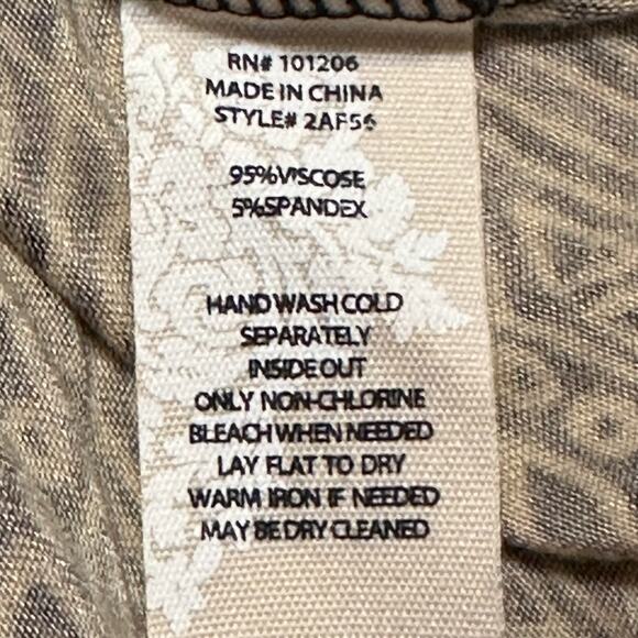 Soft Surroundings Tulum Sleeveless Maxi Dress Medium Tribal Hickory Brown Boho - Picture 9 of 9